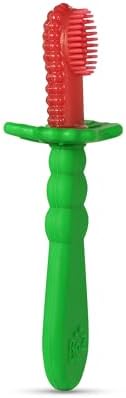 RaZbaby RaZBerry Baby Toothbrush – Multi-Textured Silicone for Gentle Cleaning & Teething Relief – Perfect for Early Oral Care & Self-Brushing – BPA-Free, Easy to Hold, Dishwasher & Sterilizer Safe