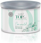 Italwax Top Line Emerald - 397g / 14oz - Soft wax for hair removal - Uncented - Liposoluble syntetic formulation - Ideal for waxing all body area