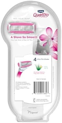 Schick Quattro For Women, Women's Razor Pack with 1 Handle and 5 Refills (Pack of 2)