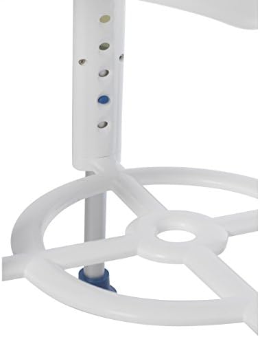 Drive Medical Bath Stool With Padded Rotating Seat, White with Blue Seat