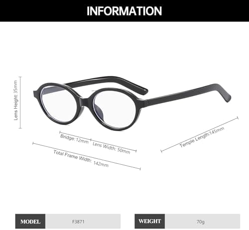 YAMEIZE Small Oval Blue Light Blocking - Glasses Women Men Retro Clear Anti Blue Light Eyeglasses for Computer Gaming