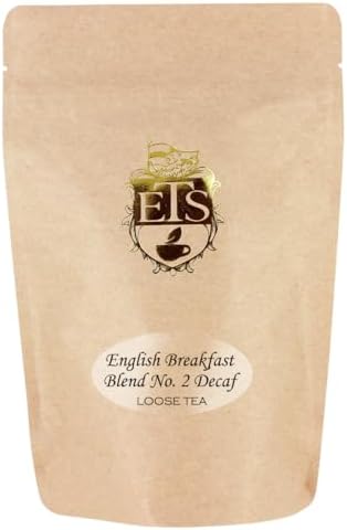 English Breakfast Blend No. 2 CO2 Decaffeinated Tea | Loose Leaf Black Tea | Flowery Pekoe from Sri Lanka | Bold Flavor | Smooth & Caffeine-Free | 4oz Bulk Pouch | Hot or Iced Brew Friendly
