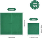 Ottin 100-pack Green Paper Dinner Napkins, 3-Ply 6.5 x 6.5 Inch Disposable Luncheon Napkins for Birthday, Wedding, Saint Patrick's Day, Party, Engagement, Easter, Spring Celebrations Summer Parties