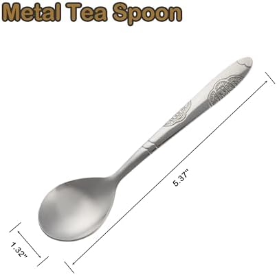Metal Mini Salt Sugar Spoons 6 Pack | 5.3-Inches | for Home Espresso Kitchen Spices Seasonings Medicine Powder | Small | Silver