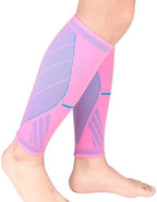 NuCamper Calf Compression Sleeves for Men & Women (1 Pair), Footless Compression Socks Calf Sleeve for Shin Splints,Legs Pain Relief, Varicose Veins,Leg Support for Running,Fitness,Travel - Pink, L