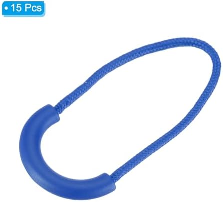 PATIKIL Zipper Pulls Replacement, 15 Pack Extension Cord Handle Plastic U-Shape Tab Tag Extender for Luggage Backpacks Jackets, Navy Blue