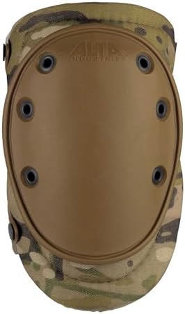 ALTA 50453.16 AltaFLEX Gel Insert Heavy Duty Knee Protector Pad, MultiCAM Cordura Nylon Fabric, AltaLOK Fastening, Flexible Cap, Long, Coyote