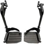Wheelchair Swing Away footrests,Economy Footrest for Standard Wheelchairs and Transport Chair, Composite Footplates and Heel Loops,Universal Swing-Away Footrests, Same Function as T93.(1 Pr, Black)
