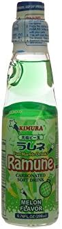 Kimura Ramune Japanese Marble Melon 6.76 Ounce Bottle