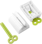 2pcs Rolling Tube Toothpaste Squeezer Toothpaste Seat Holder Stand for Bathroom Accessories（1Blue1Gree）