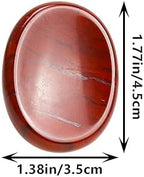 Worry Stones Red Jasper Crystals, Chakra Crystals and Healing Stones, Oval Palm Stone, Thumb Stone, Crystals for Beginners, Spiritual Gifts for Women, Meditation Accessories (1PCS)