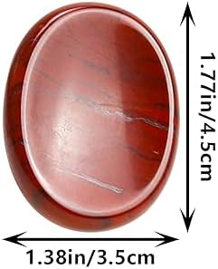 Worry Stones Red Jasper Crystals, Chakra Crystals and Healing Stones, Oval Palm Stone, Thumb Stone, Crystals for Beginners, Spiritual Gifts for Women, Meditation Accessories (1PCS)