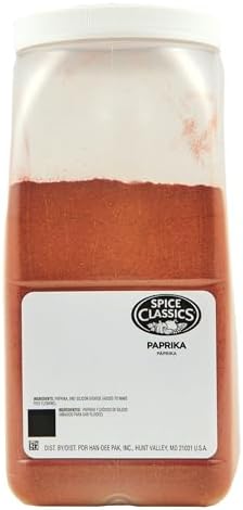 Spice Classics Paprika, 4.5 lb - One 4.5 Pound Container of Bulk Paprika Powder, Perfect for Garnishing and Flavoring Eggs, Soups, Stews, Sauces, Meats and More
