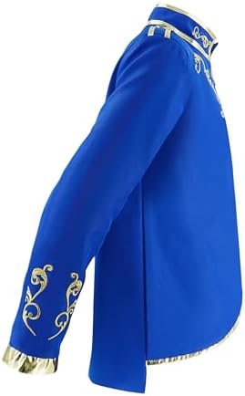 Mens Palace Prince Costume Gold Embroidered Jacket Adult Medieval Court Uniform Officer Punk Halloween Cosplay Suit