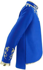 Mens Palace Prince Costume Gold Embroidered Jacket Adult Medieval Court Uniform Officer Punk Halloween Cosplay Suit