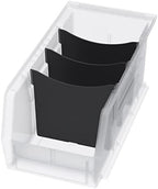 Akro-Mils 41230 Plastic Width Dividers for AkroBins Stackable Storage Bins Model 30230, Custom Storage Inserts for Tools, Crafts & Supplies, 6-Pack, Black