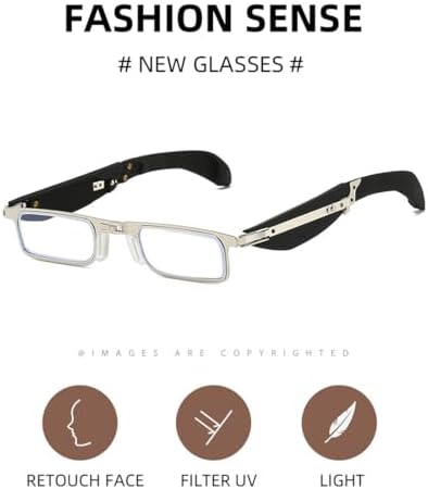 Upgraded Foldable Anti-Blue Light Reading Glasses with Case,Portable Foldable Reading Glasses for Men Women, Anti Eyestrain