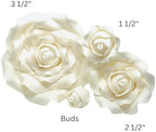 Sugar roses ivory *4 sizes* wired flower cake decoration topper… (3 1/2" ivory x 1) - Multi buy pay 1 P&P - Handmade to order from the UK 10 day delivery.