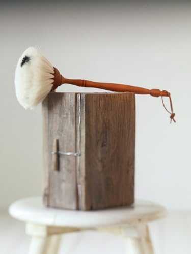 REDECKER Goat Hair Dust Brush with Oiled Pearwood Handle, 13-1/2 inches - Natural Bristle Duster Cleans Delicate Surfaces, Hanging Loop for Storage - Goat Hair Dusting Brush Made in Germany