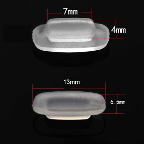 Eyeglass Nose Pads 13mm 5Pairs Nose Pieces Replacement Square Rectangle Push Slide Slip in Silicone Nosepads for Eye Glasses Eyeglasses Sunglasses for Costa Maui and More