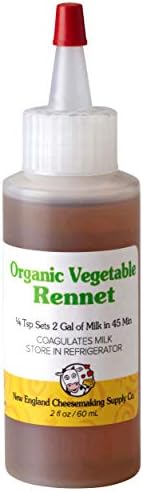 Liquid Vegetable Rennet - Double Strength Microbial Rennet for Home Cheese Making - NON-GMO, Gluten-Free, Easy to Measure & Use (2 oz)