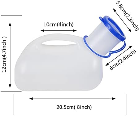 AWOKEN Unisex Urinal, Portable Toilet Urinal for Men and Women, Pee Bottle with a Sealed Lid and Funnel for Elderly Kids and Patients for Camping Outdoor Travel (Blue-1 Set of Urinal)
