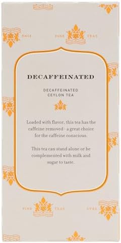 Harney & Sons Black Tea, Decaffeinated Ceylon, 20 Tea Bags, 1.26 oz./36 grams