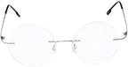 Fuisetaea Rimless Round Reading Glasses Titanium Lightweight Readers Eyeglasses Men Women