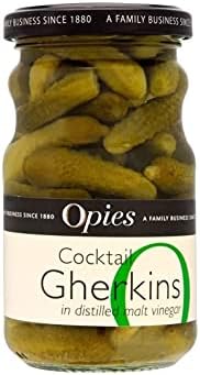 Opies Cocktail Gherkins in Distilled Malt Vinegar (227g) - Pack of 2