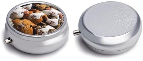 Cute Guinea Pig Round Pill Box 3 Compartment Pill Case Pocket Medicine Tablet Holder Organizer Case