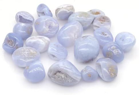 Beautiful Nature Blue Agate Geode Tumbled Stones for Reiki, Aquarium Decor, and Home Decoration - Irregular Quartz Mineral Specimens(100g)