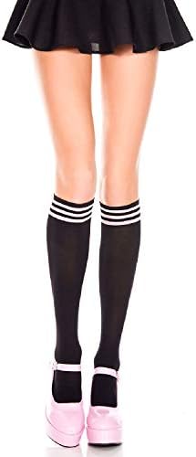 Music Legs Women's Striped Top Opaque Knee Hi