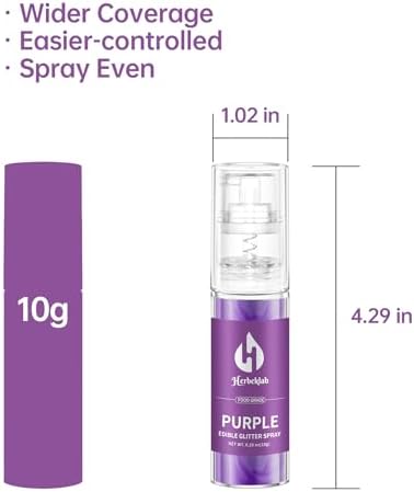 Purple Edible Glitter Spray - 10g Edible Purple Glitter for Cakes Food Grade Metallic Shimmer Powder Cake Sprinkles for Cookie Decorating Chocolate Strawberry
