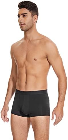 KNITLORD Men's Breathable Underwear Bamboo Viscose Boxer Briefs Short Leg Trunks 3 or 4 Pack