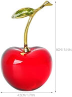 ABOOFAN Crystal Cherry Figurine Mini Fruit Ornament 3.14X1.77X1.57In Tabletop Decor for Living Room Kitchen Office Compact Home Decoration
