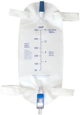 4 Pack Easy-Tap Leg Bag Urinary Drainage Bag, 500 ML Anti-Reflux Valve, Cloth Straps Easy Flip Drain