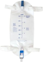 4 Pack Easy-Tap Leg Bag Urinary Drainage Bag, 500 ML Anti-Reflux Valve, Cloth Straps Easy Flip Drain