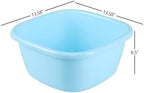 2 Pack Square Plastic Wash Basin, 16 Quart Dish Pan Tubs