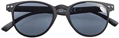 Eyekepper 4-Pack Round Full Coverage Ultrathin Flex Frame Reading Glasses Readers Sunshine Readers +2.0