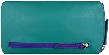 ili New York Smooth Leather Soft Eyeglass Case, Zip Closure with RFID Blocking Lining, Travel-Friendly in Vibrant Colors