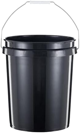 United Solutions 5 Gallon Bucket Heavy Duty Plastic Bucket Comfortable Handle Easy to Clean Perfect for on The Job Home Improvement or Household Cleaning; Black , 3 Count