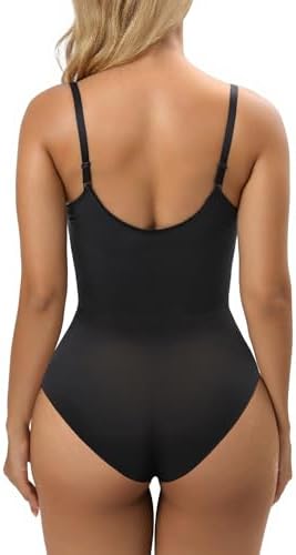 SHAPERX Lace Bodysuit Shapewear for Women Tummy Control Body Shaper Seamless Defining Waist Body Suit