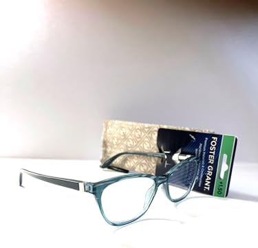 Foster Grant reading, glasses, Aviana, teal square shape. 1.50.