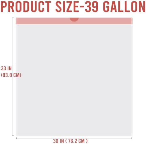 39 Gallon Lawn & Leaf Trash Bags Drawstring, 50 Count, Heavy Duty White & Unscented Plastic Bags, Multi-purpose Garbage Bags for Home Commercial, Outdoor, Construction, Industrial