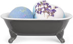 6.5" Ceramic Mini Decorative Clawfoot Bathtub Bar Soap Dish, Kitchen Sponge Holder and Shower Tray for Bathroom, 1 Pack(Stone Gray)