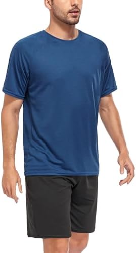 Kinglaman 1/5 Pack Mesh Workout Shirts for Men Dry Fit Gym Quick Dry Athletic Short Sleeve Sports T-Shirt Moisture Wicking
