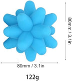 1PCS Spiky Massage Ball, 80mm Silicone Trigger Point Massage Ball, Blue Fascia Balls for Reaction Training, Massage