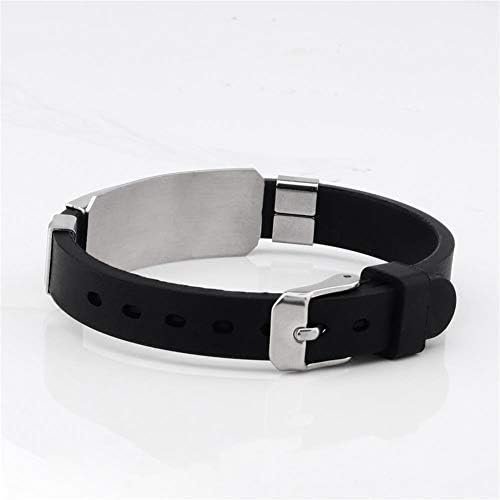 Personalized Stainless Steel Silicone Medical Alert Bracelets for Allergies Food Allergy Awareness Sport Wristband for Kids Adult Emergency Allergic ID Jewelry,Customized