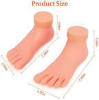 krofaue Practice Fake Foot Model 1 Pair Flexible Soft Silicone Prosthetic Manicure Tool for Nail Tips Art Training