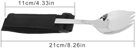 Adaptive Spoon, Adaptive Fork Spoon Prevent Slip Weighted Handle Stainless Steel Disabled Cutlery with Strap for Hand Tremors Arthritis